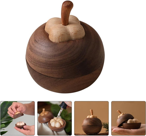 Mipcase Wooden Aromatherapy Diffuser Stand for Essential Oils Black Walnut Solid Wood Aroma Diffuser for Home Indoor