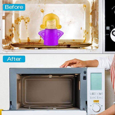 Abnaok Angry Mom Microwave Cleaner and Chilly Mama Fridge Deodoriser, 2PCS, Easily Clean in Minutes for Home or Office