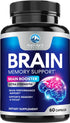 Brain Supplements for Memory and Focus, Nootropic Support for Concentration, 60 Capsules