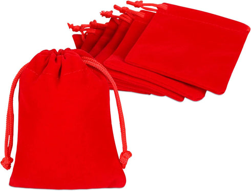 Shintop 10 Pack Velvet Drawstring Bags for Christmas Wedding Gift Bags, Velvet Cloth Jewelry Pouches (2.75” x 3.54”,