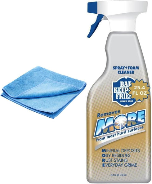 UNION SHOP USA Bar-Keepers-Friend More Spray and Foam Cleaner, 25.4oz Hard Water Stain Remover +