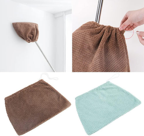 Healvian 2PCS Reusable Floor Cleaning Cloth, Cotton Mop Pad for Wet & Dry Cleaning, Lazy Broom Cover