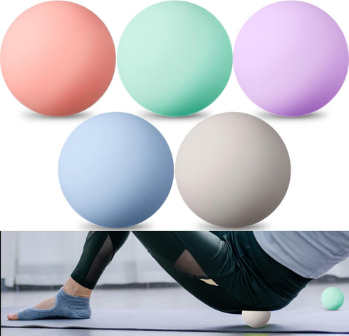 Shyyween 5 Pack Massage Lacrosse Balls for Myofascial Release, Yoga Deep Tissue Massage,