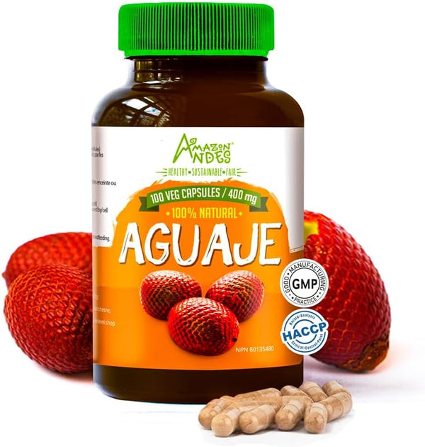 Amazon Andes Aguaje Capsules - Female Health Supporter and Hormone Balancer - 100 Vegan Pills (400mg), Non GMO, Gluten