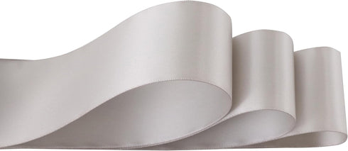 Silver Ribbon 2 Inch Double Face Satin Ribbon Thick Ribbon for Gift Wrapping Wedding Decor Bridal Bouquet Baby Shower Party Decorations DIY Crafts Diaper Cake Christmas Tree - 25Yards by DINDOSAL