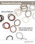 Heliums Thin Seamless Hair Ties - Beige Blonde, 6mm Nylon No Damage Ponytail Holders, 18 Pack