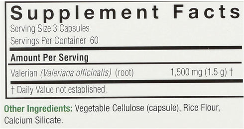 Nature's Answer Valerian Root 1,500 mg Capsules | Natural Sleep Aid | Stress Reliever for Restful Slumber