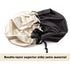 Satin Bonnet for Women | Large Sleeping Cap for Long Curly Hair | Adjustable Night Cap (Double Layer Black/Champagne)