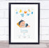 The Card Zoo New Baby Birth Details Christening Nursery Sleeping Boy Keepsake Gift Print