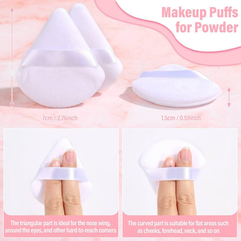 Thrilez 20pcs Triangle Powder Puff, Loose Powder Puffs for Face Powder, Setting Powder Puff for Makeup, Sponge