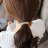 Ruihfas Stretchy Elastic Ponytail Holder, 1Pcs Sparkling Crystal Rhinestone Hair Band for Women (Gold Tone White)