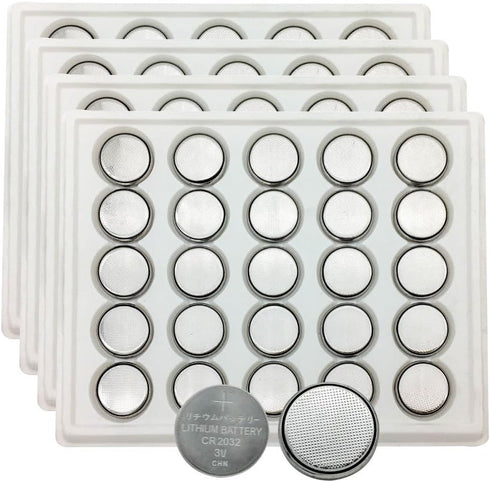 ECR2032 3V Lithium Coin Cell Battery CR2032, 100 Pack