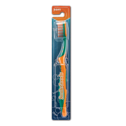 SmileGoods Y332 Youth Toothbrush - 33 Tuft, Soft Bristle, Assorted Colors, Bulk Pack of 72