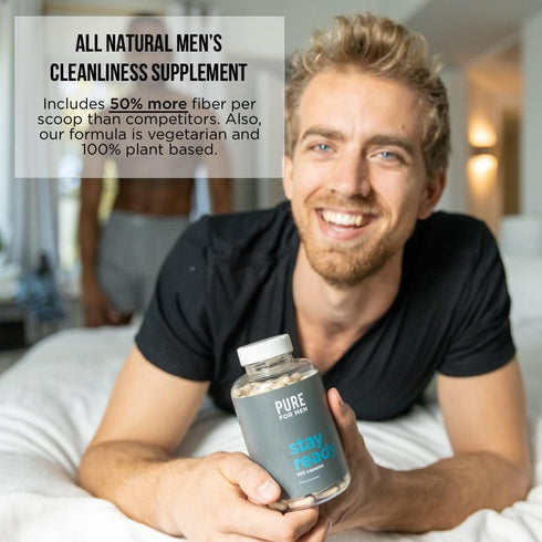 Pure for Men Original Cleanliness Fiber Supplement Powder | Promotes Digestive Regularity | 180 gm Vegan Blend