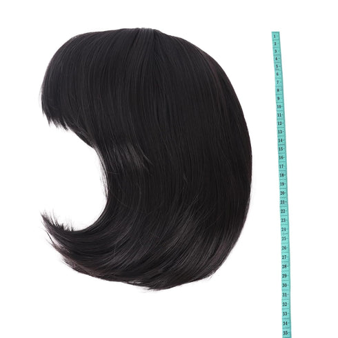 MapofBeauty 12 Inch Short Straight Bob Wig, Black, Fashion Lady with Flat Bangs