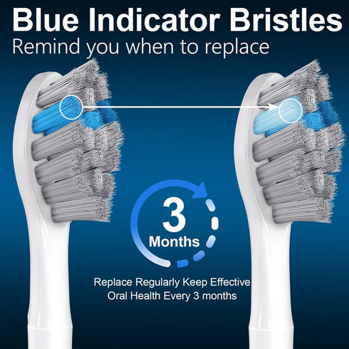 Replacement Brush Heads, 10 Count Compatible with Philips Sonicare Electric Toothbrush, Charcoal/Blue Refills