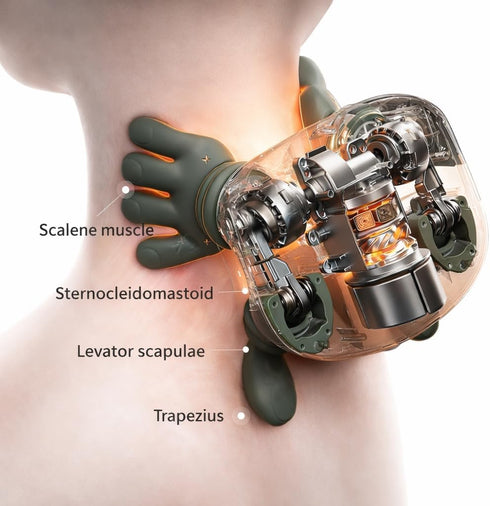 Heated Neck and Shoulder Massager with Finger-Like Kneading Nodes, Deep Tissue Massage for Shoulder & Back Muscle