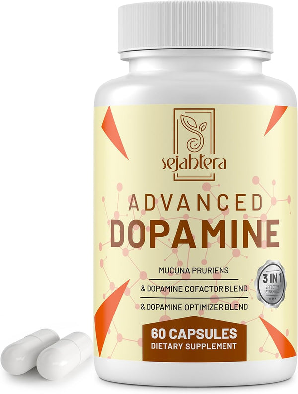 Dopamine Supplement - Mucuna Pruriens Seed Extract with Premium Vitamins & Minerals for Mental Clarity, 60 Capsules