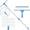 Window Squeegee Washing Kit for High Windows, Shower Glass Door, Mirror Cleaning, with 69-inch Extension Pole & 2