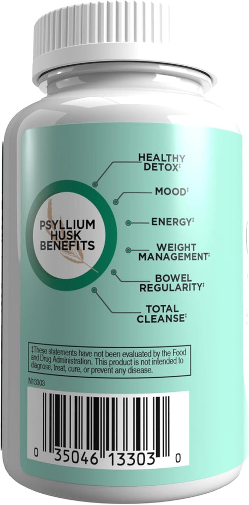 CleanSweep Capsules, Supports Healthy Bowel Movements, Digestive Health Support, Promotes Regularity, Natural Psyllium Seed Husk, Daily Fiber Supplement, 90 Capsules, 90 Servings