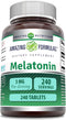 Amazing Formulas Melatonin Supplement, 3 Mg Per Serving, 240 Tablets