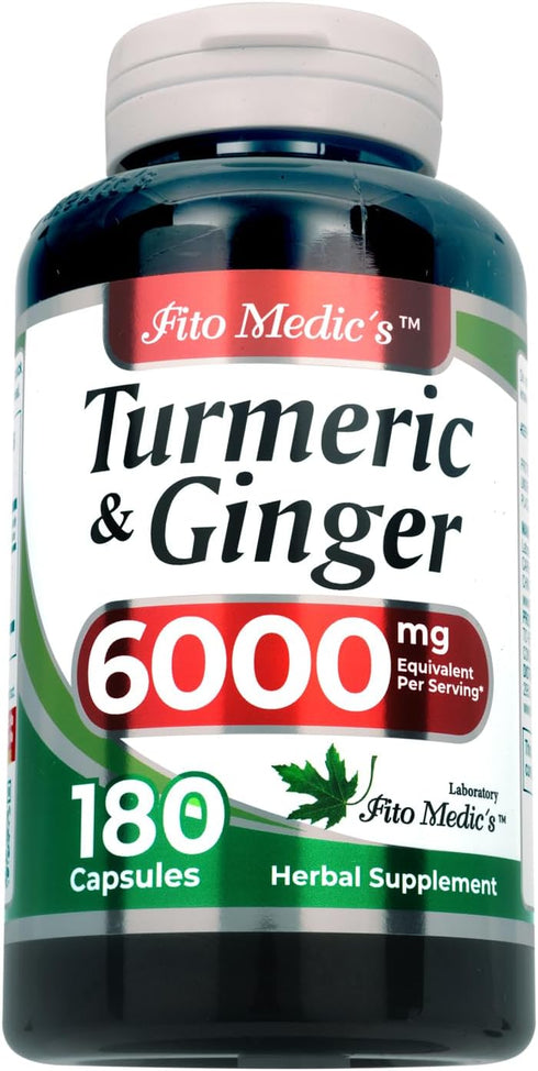 FITO MEDIC'S Lab Turmeric and Ginger 6000 mg | 180 Caps | Ultra High Absorption