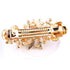 Women's Multilayered Peacock Shaped Rhinestone French Barrette Hair Clip, Blue