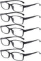 NORPERWIS 5 Pairs Quality Reading Glasses for Men and Women - Vintage Spring Hinge Readers (5 Pack Black, 2.75)