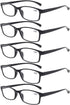 NORPERWIS 5 Pairs Quality Reading Glasses for Men and Women - Vintage Spring Hinge Readers (5 Pack Black, 2.75)