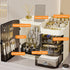 Transparently Black Cosmetics Display Case with Mirror, Large Capacity Makeup Storage Box with Drawers