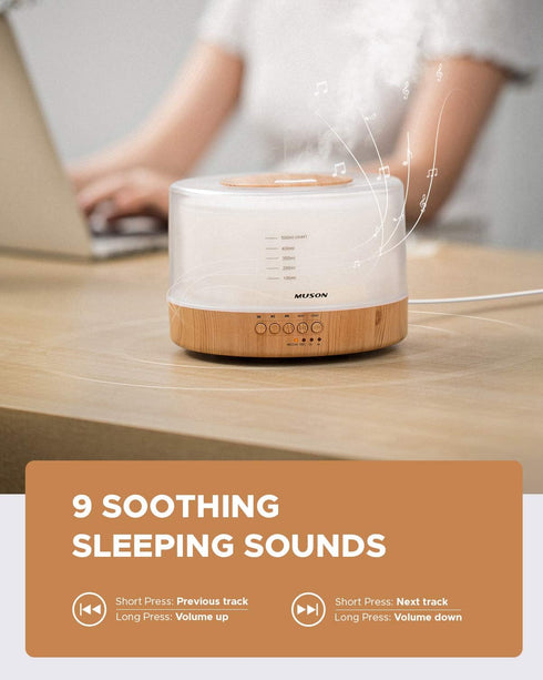 muson Essential Oil Diffuser Sound Machine Combo Diffuser for Aromatherapy Fragrant Oil Cool Mist Humidifier