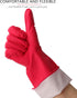 3 Pairs Rubber Cleaning Gloves, Latex Free Dishwashing Gloves, 13" Reusable Nitrile Gloves, Large, Orange + Pink + Red