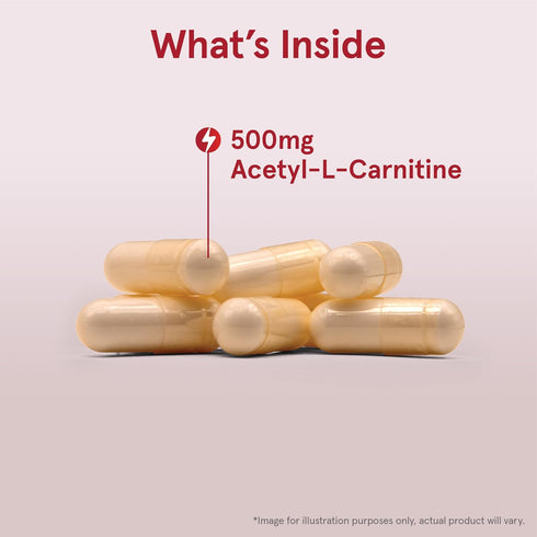 Jarrow Formulas Acetyl L-Carnitine 500mg, Dietary Supplement, 120 Veggie Capsules, Brain Health Support