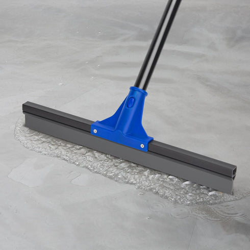 Floor Squeegee with Long Handle 59'', Heavy Duty 18" Rubber Broom for Concrete, Bathroom Tile, Garage Cleaning