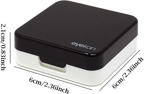 Honbay Fashion Travel Contact Lens Case Kit, Mini Contact Lens Box with Mirror (Black)