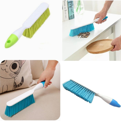 Jilukibo 2 Pack Counter Soft Bristle Bed Sheets Sweeping Cleaning Brush with Long Hand, Duster for Debris Hair Remover