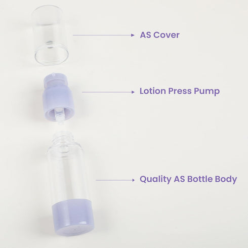 RONRONS 1oz Airless Pump Bottles - Refillable Leak Proof Travel Toiletry Containers (3 Pieces)