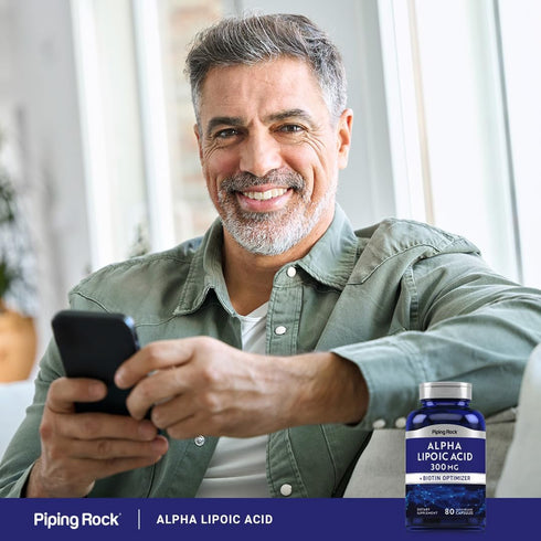 Piping Rock Alpha Lipoic Acid 300mg with Biotin Optimizer, 80 Capsules, Non-GMO, Gluten Free Supplement