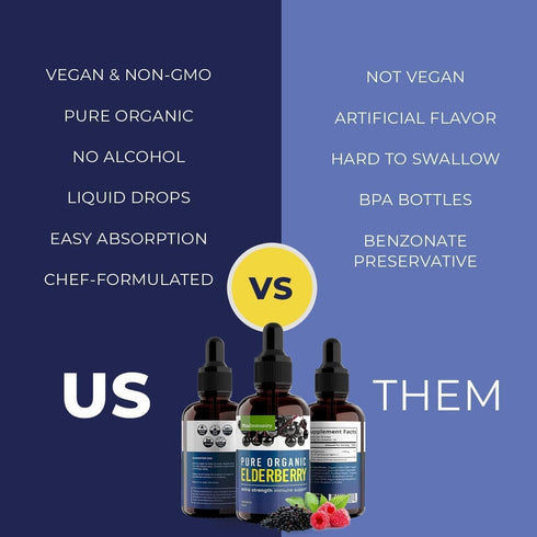 Organic Elderberry Syrup - 60 Day Supply Liquid Drops for Immune Support - Extra Strength (2 Pack)