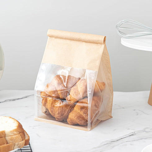 Roppolo 100 Pcs Bread Bags for Homemade Breads with Window, 6.3 x 5.1