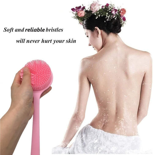 Silicone Body Scrubber, Long Handle Back Scrubber for Shower, Body Brush Shower Scrubber for Exfoliating