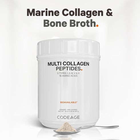 Codeage Multi Collagen Protein Powder Peptides, 2-Month Supply, Hydrolyzed, Type I, II, III, V, X Grass Fed All in One