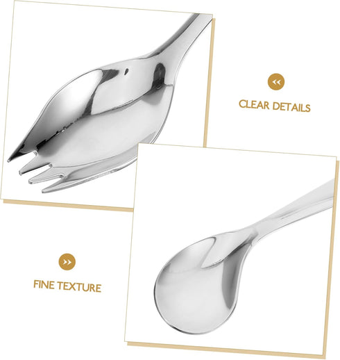Hemoton 1 Set Elderly Tableware, Angled Grip Spoon, Handicapped Fork Spoon, Disability Aid Utensils, Stainless Steel