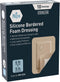 MED PRIDE Silicone Bordered Foam Dressings for Wound Care, Adhesive, Sterile, Pain-Removal, 4x5 Inch (Pack of 10)