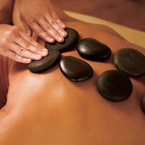 SINJEUN 40 PCS Basalt Massage Stones, 4 Sizes Large Round Hot Stones for Massage, Essential Supplies for Home Spa