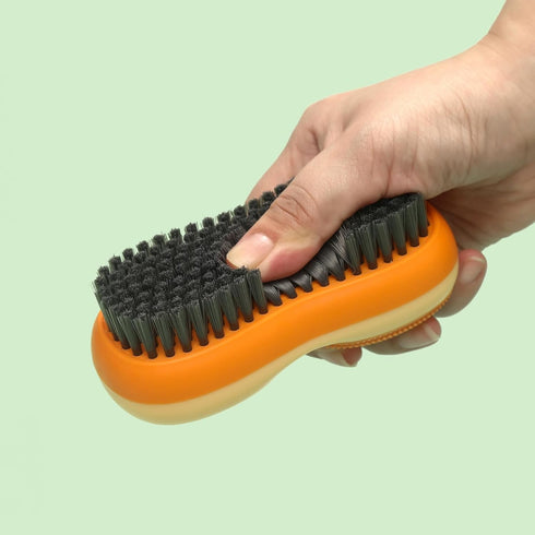 Laundry Stain Brush 2 Pack, Two-Side Soft Bristle Scrub Brush for Stain Removal, Silicone Household Washing Brush