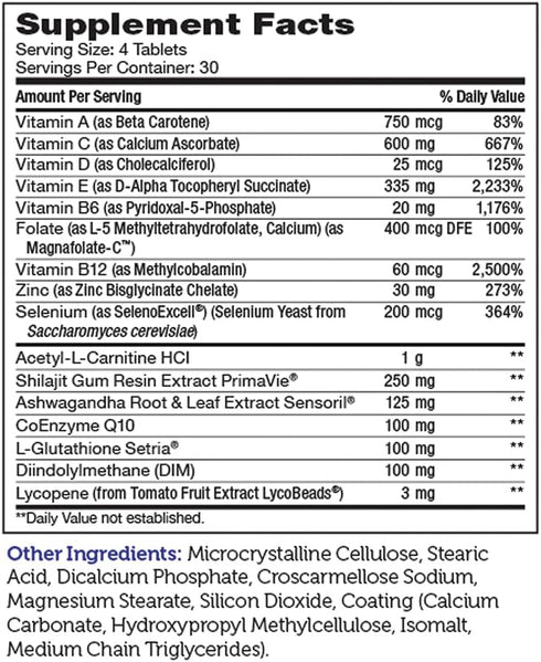Zahler Male Vitality+ Male Formula, Fertility Supplements Supporting Energy & Reproductive Wellness, 120 Tablets,