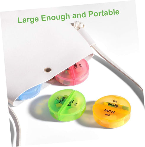 SOLUSTRE Portable Weekly Pill Organizer with Lightweight Medicine Storage Box for Travel Compact Design with Daily