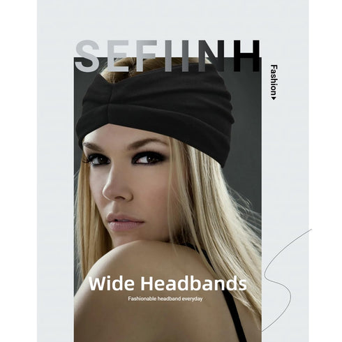 Wide Headbands for Women, Fashion Knot Headband Boho Hair Bands, Turban Workout Accessories 8 Pack