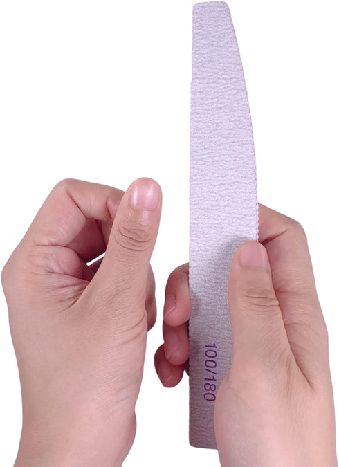 Nail Files (50 Pcs), 100/180 Grit Emery Board Bulk for Acrylic and Natural Nails, Double Sided